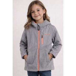 DKNY Mauve Purple Full Zip Hooded Fleece Jacket Outdoor Lightweight Girls Medium